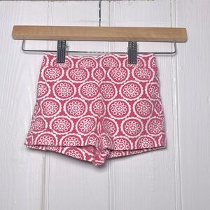 JANIE & JACK EUC Girls Pink Patterned Elastic Shorts